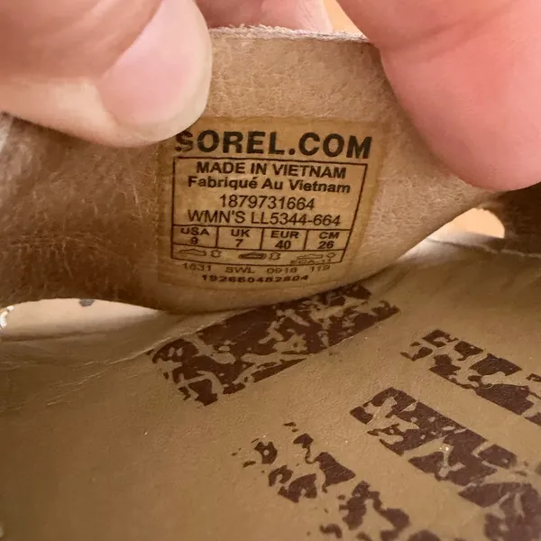 Sorel Ella Sandal Rose Gold Metallic Leather‎ Elastic Cross Strap LL5344-664 9 - Image 5