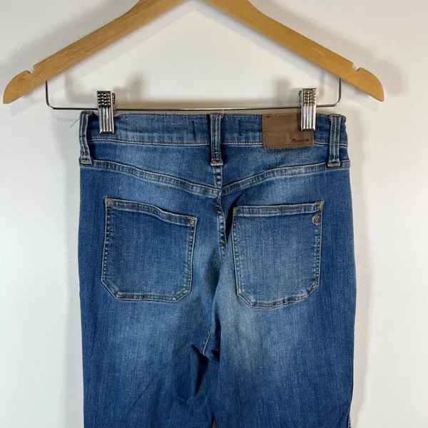 Madewell High Waisted‎ Sailor Jeans Medium Wash Cropped Flare women's Size 26 - Image 6