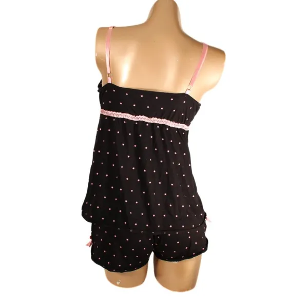 Joe Boxer Juniors Medium Black & Baby Pink Tank Top & Shorts Pajama Set - Image 4