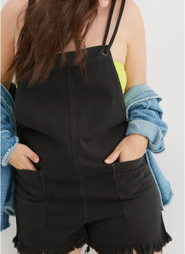 Aerie black overall shorts - Image 3
