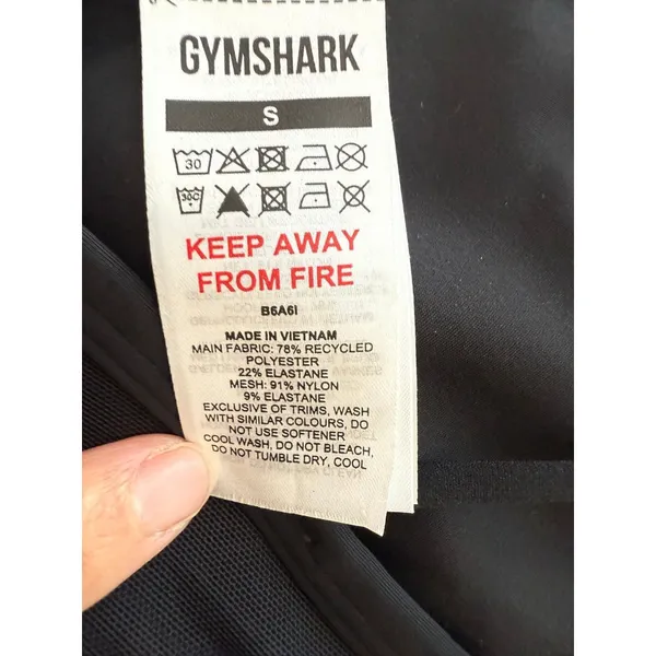 Women's Gymshark Black Sports Bra with White Logo Size S - Image 4
