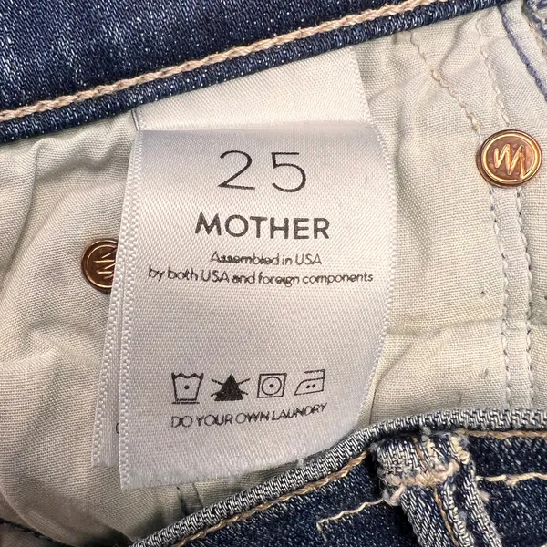 MOTHER Denim The Insider Crop Jeans Double Trouble Wash Mid Rise Size 25 - Image 7