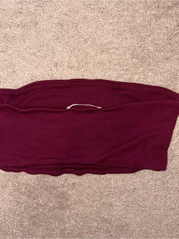 Better Be Strapless Maroon Bandeau Size: S - Image 2