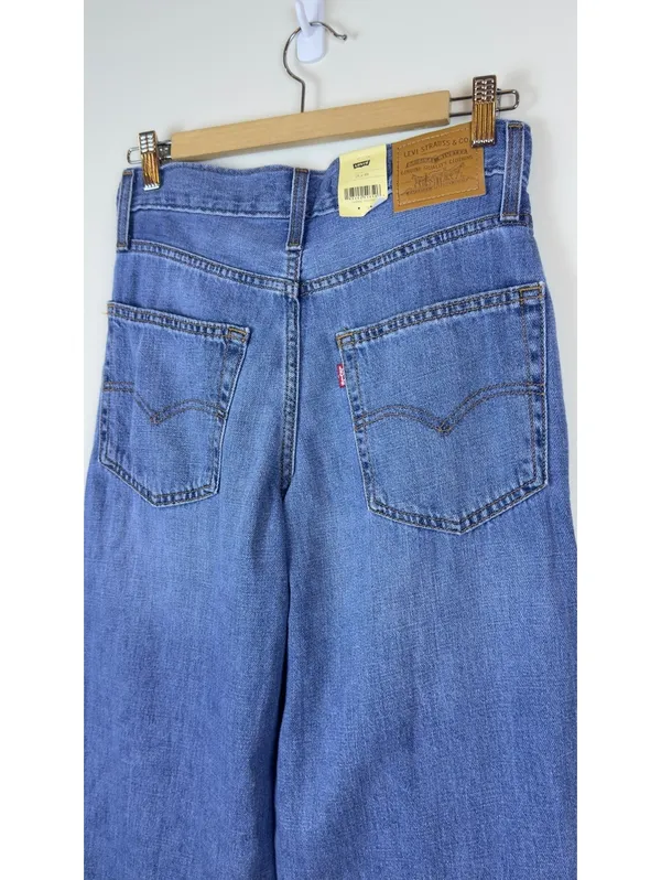Levi’s Premium Baggy Dad Lightweight Linen Denim Jeans Heavy Check 25x30 NWT - Image 13