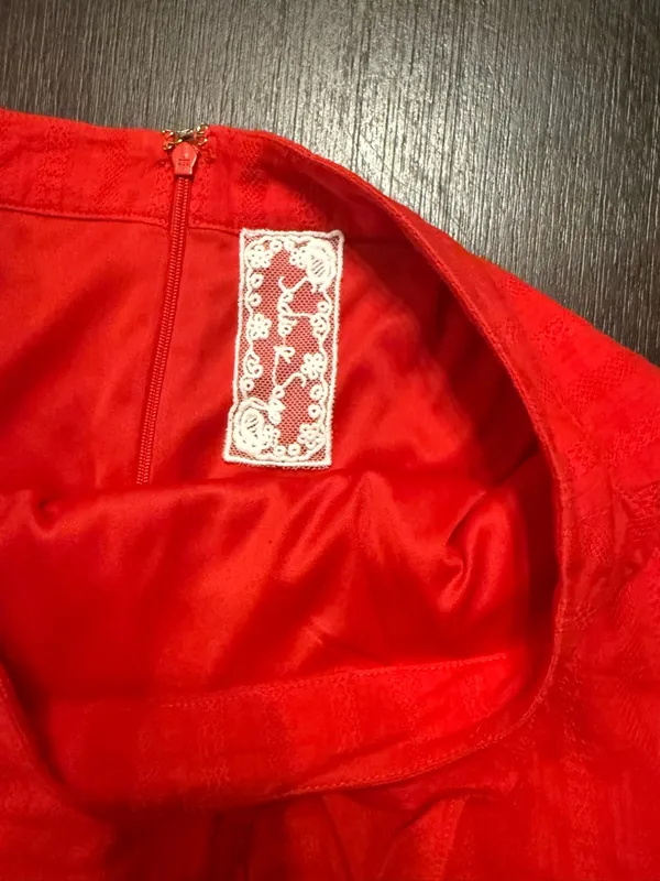 Sadie & Sage Bright Red Ruffle Wrap Mini Skort - Image 4