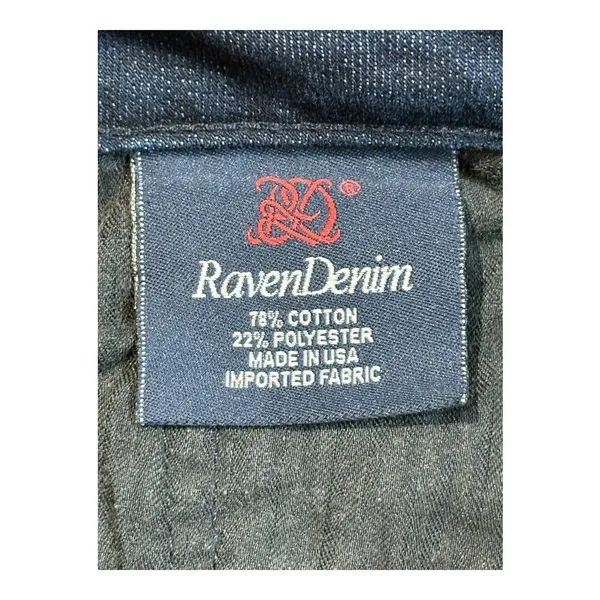 Raven Denim Custom Fit Jeans Womens 29 Dark‎ Blue Straight Leg Made in USA - Image 8