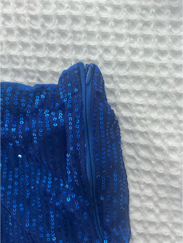 SheIn blue sparkly sequin shorts - Image 4