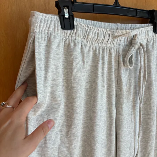 Darong Wide Leg Lounge Pants Women's Size‎ L Beige Knit Comfort - Image 2