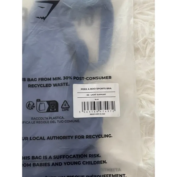 Gymshark Peek A Boo Sports Bra Worn Blue Size XS - Image 7