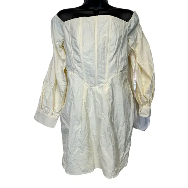 Kehlani x Missguided Off‎ White Cream Corset Detail Bardot Mini Dress Size 8 - Image 2