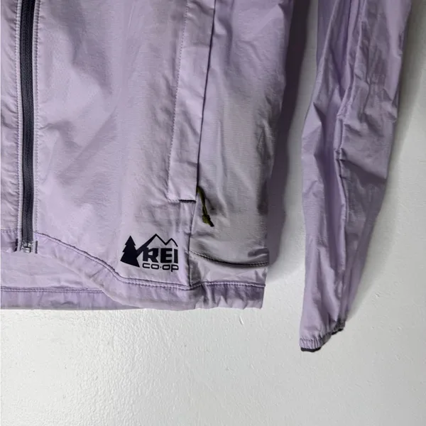 REI Purple Nylon Hooded Zip Windbreaker‎ Jacket XS - Image 3