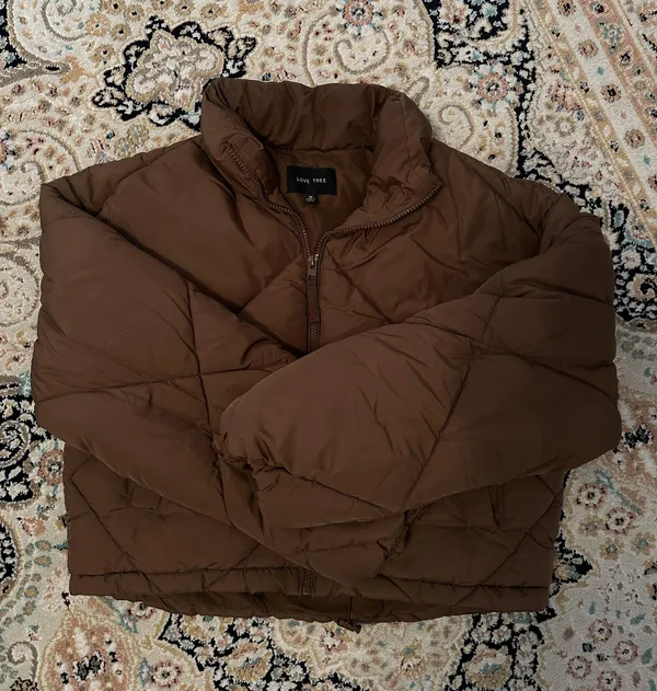 Love Tree Brown Puffer Jacket - Image 3
