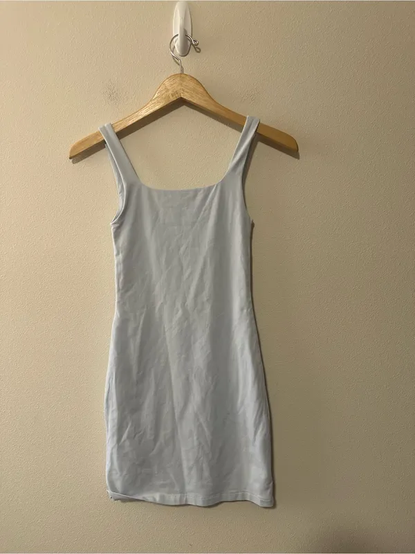 Aritzia Babaton Contour Squareneck Mini Dress glimmer light blue XS style 83055 - Image 8