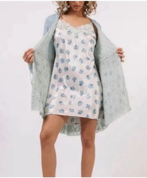 We are HAH Blue Make it a Double Reversible Lace Robe Medium Hot As Hell - Image 4