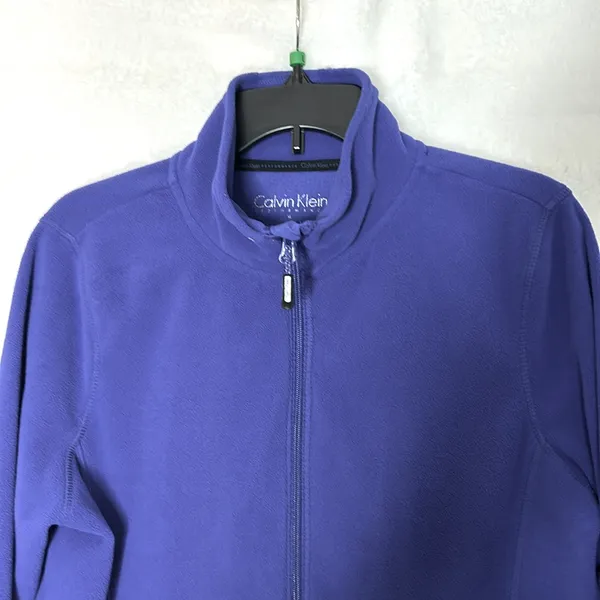 Calvin Klein Performance Womens Fleece Zippered Jacket Size XL. Purble - Image 2
