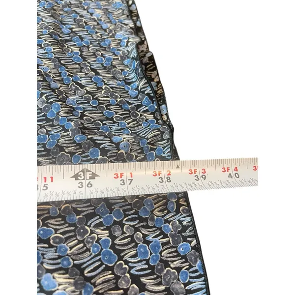 VTG Y2K Byer Too USA Made Blue Gray Floral Sleeveless Ruffle V-neck Dress M - Image 8