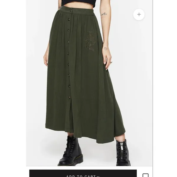 Disturbia Foliate Embroidered Midaxi Skirt Size 12 - Image 9