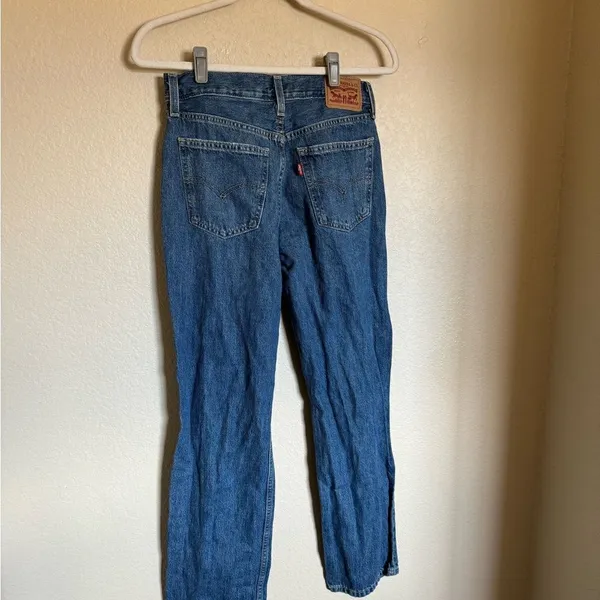 Levi‘s Low Pro Straight Jeans Sz 26 High Rise Distressed Medium Blue‎ Wash - Image 9