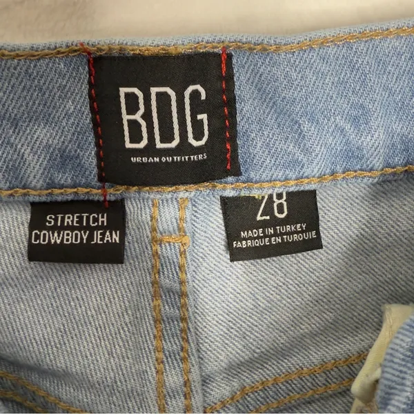 BDG Stretch‎ Cowboy Jeans Relaxed Straight Leg High Rise Light Wash Size 28 - Image 4