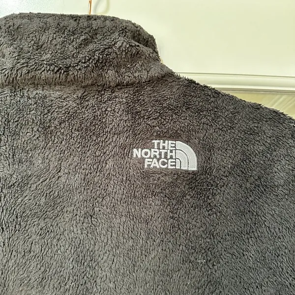 NORTH FACE Black Faux Fur Zip Up Jacket - Medium - Image 6