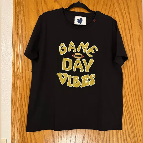 Just Madison Black Game Day Vibes T-Shirt - NWT - Size XL - Image 2