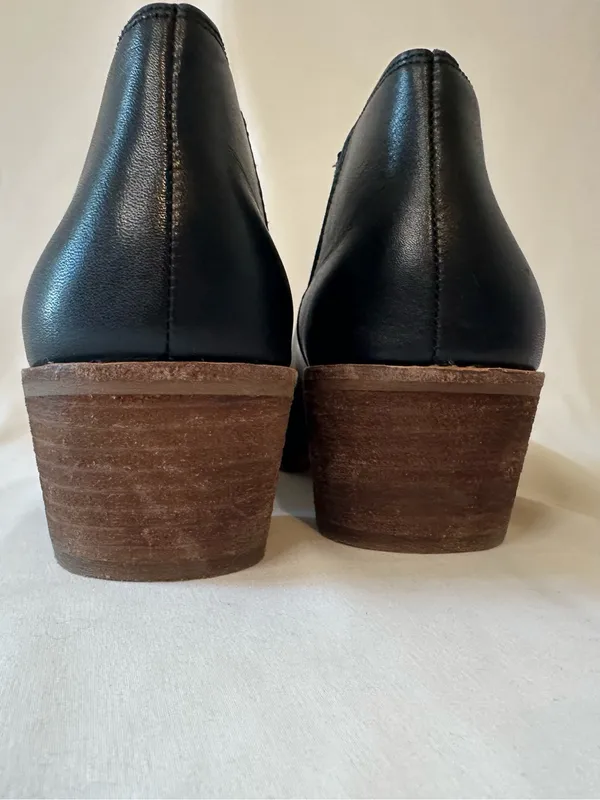 Madewell Black Leather Low Block Heel Ankle Slip-On Booties - Image 6