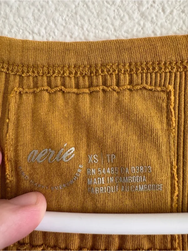 NWT aerie Ribbed Scoop Racerback Tank - Mustard Gold - Image 4