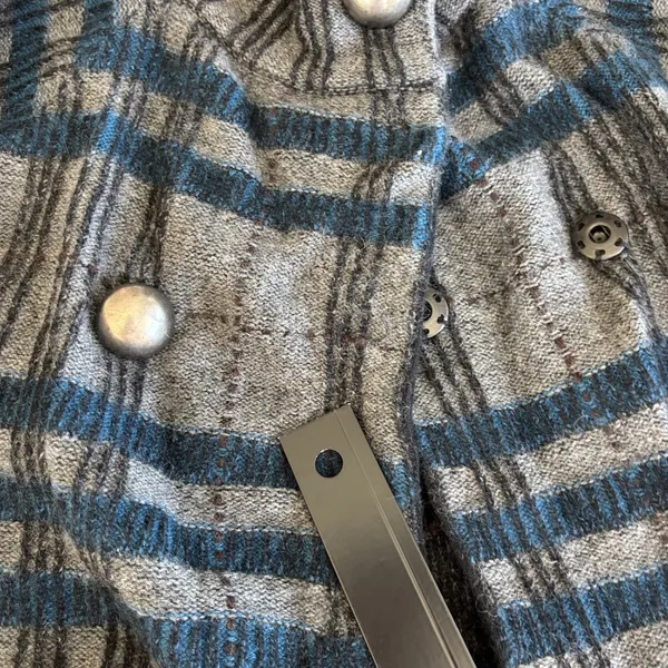 Vintage Antonio Melani Wool Cashmere Cardigan M Y2K Babydoll Twee Textured Knit - Image 9