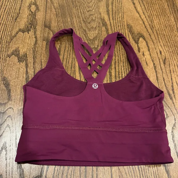 Lululemon Womens Mind Over Miles Longline Sports Bra Marvel Maroon Size 4 - Image 2