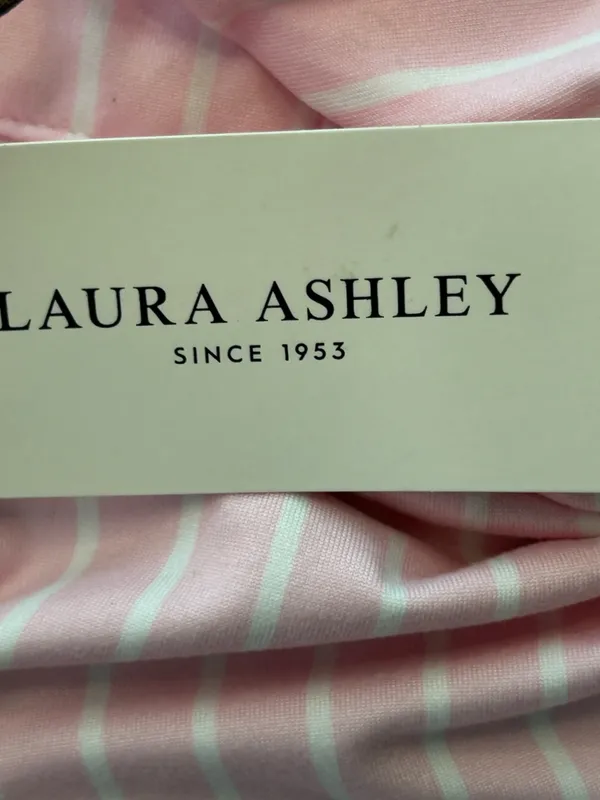 NWT Laura Ashley Pink Striped Oh So Soft Pajama Shorts Set Size Large L coquette - Image 6