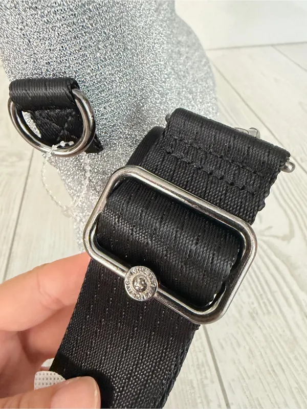 Kipling NEW Stevie Going Out Shimmer Silver Crossbody Clutch Bag - Image 7