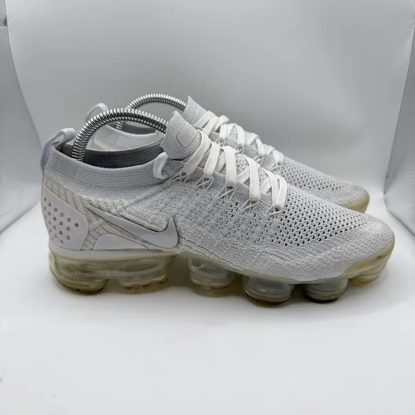 Nike Air Vapormax Flyknit 2 Triple White Vast Grey 942843-105 Women's Size 8.5 - Image 5