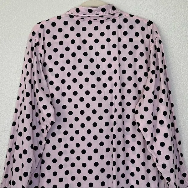 Victoria’s Secret Pink Black Polka Dot Button Down Pajama Top - Image 3