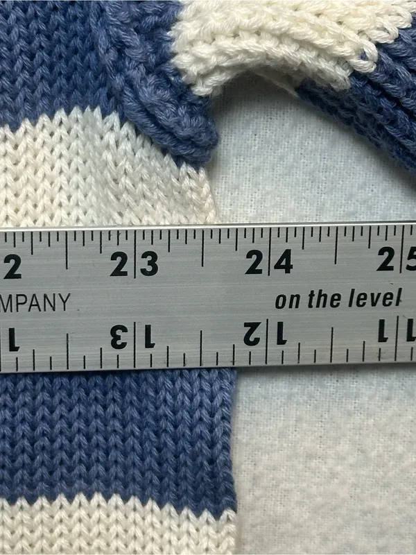 Aerie Women’s M Blue White Striped Knit Sweater Coastal Nautical NWT - Image 7