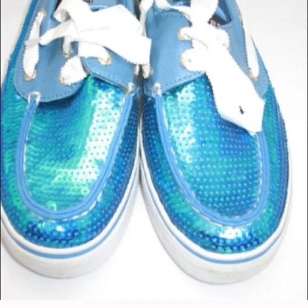 NWOB Sperry Topsider Blue Sequin Shoes - Image 6