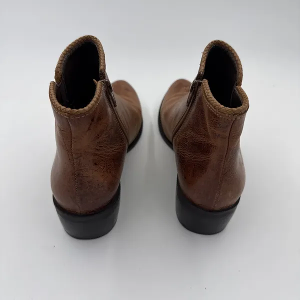 Matisse Merge Mid Top Bootie‎ Brown Distressed Burnished Leather Size 8 - Image 3