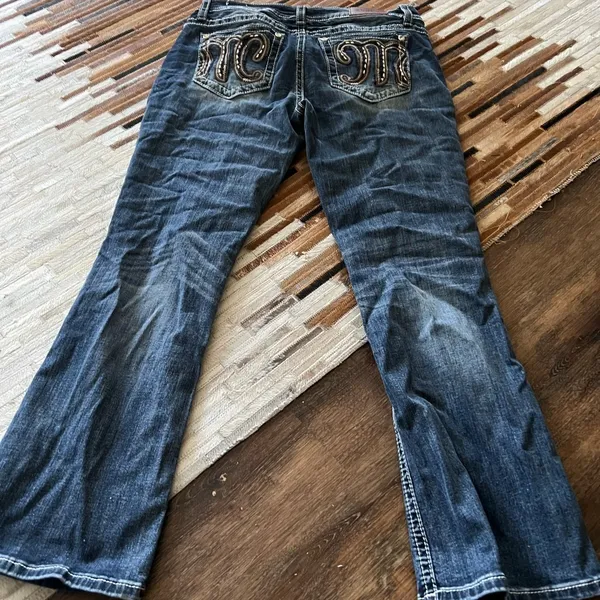 Miss Me Blue Flare Wide Leg Jeans - Image 2