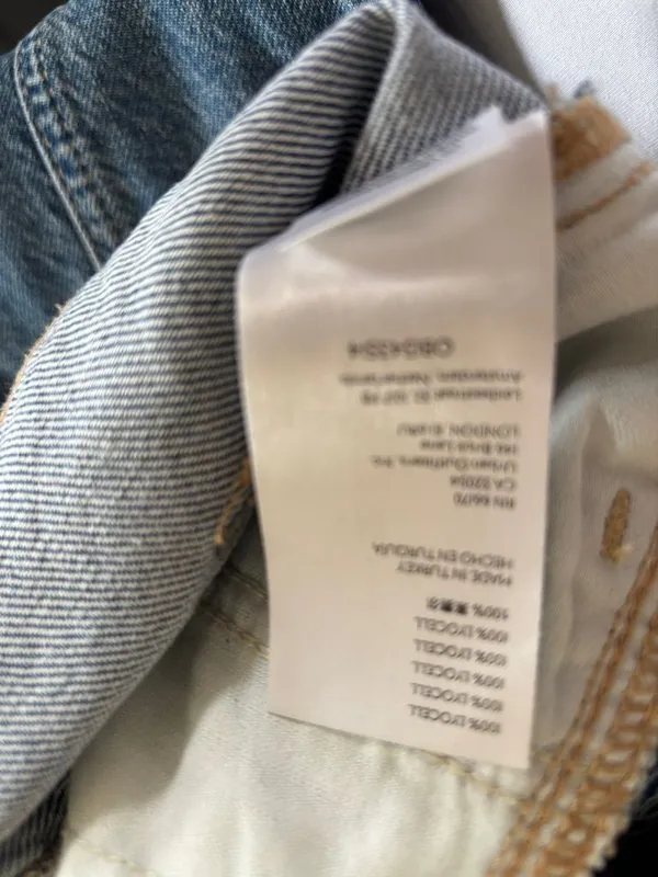 We The Free Arcadia Denim Harem Pants Jeans Blue Sz M Drawstring Relaxed Baggy - Image 9