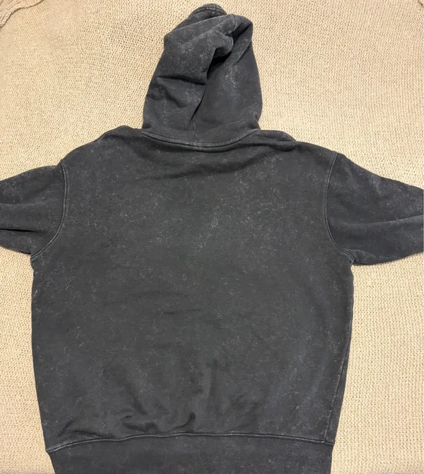 Nike Women's Grey/Black Acid Wash Hoodie - Image 3