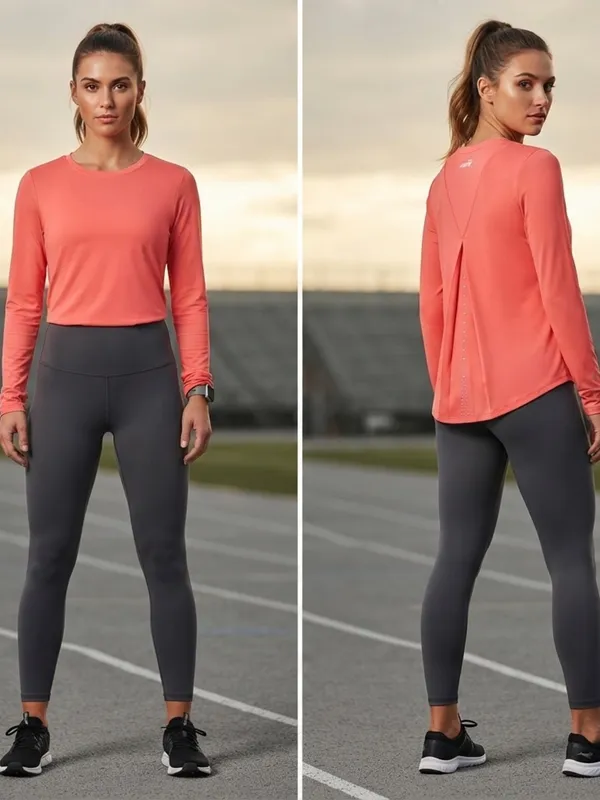 🌸AVIA women's performance Hot Pink Neon long-sleeve athletic Top Size Small - Image 2