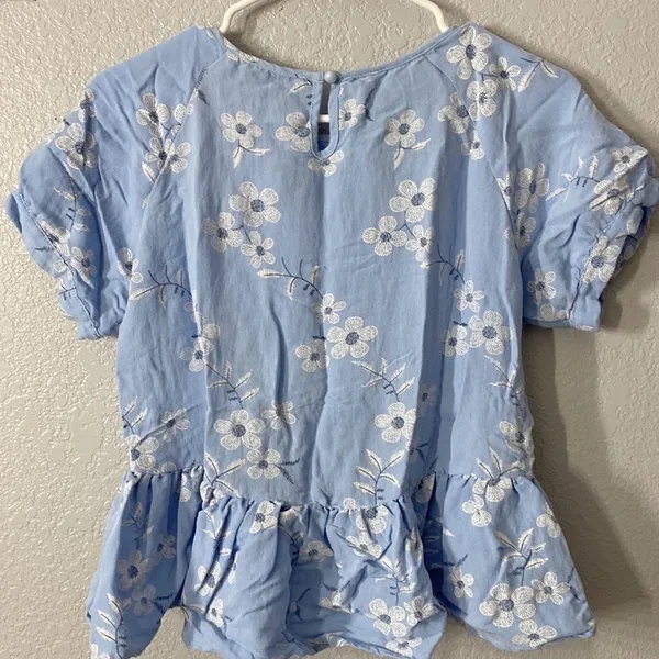 Shein Floral Peplum Short Sleeve Blouse Top - Image 4