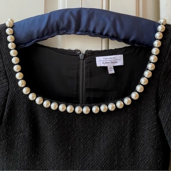 Pearl Embellished Neckline Mini Dress - Image 7