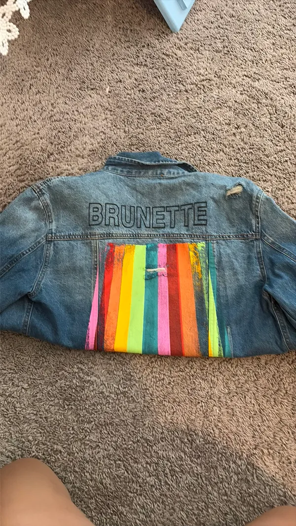 Judith March Custom Distressed Blue Jean jacket - Image 2