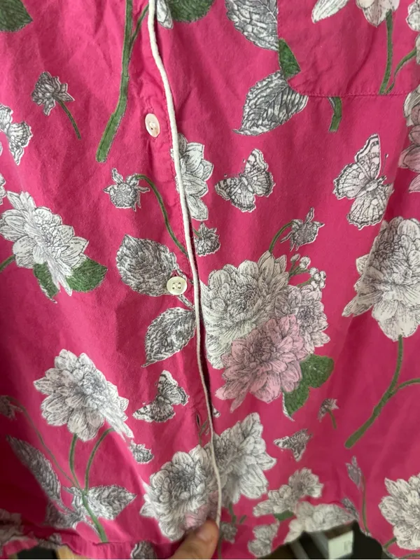 Crafted by mahogany dahlia pajamas set shorts sleeve shirt button down cotton - Image 10