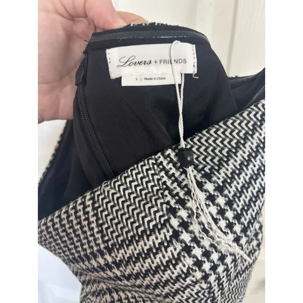 NWOT Lovers Friends Strapless Tweed Houndstooth Tube Top Small Revolve - Image 4