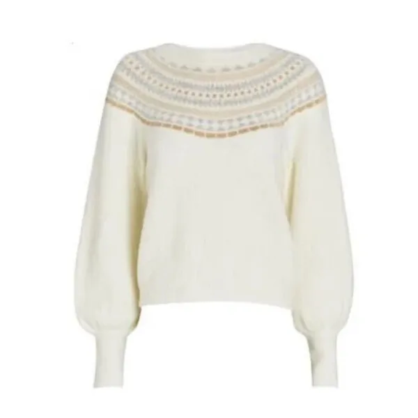 INTERMIX Ari Nordic Wool-Blend Sweater Small Cozy Christmas Fairisle Warm Winter - Image 4