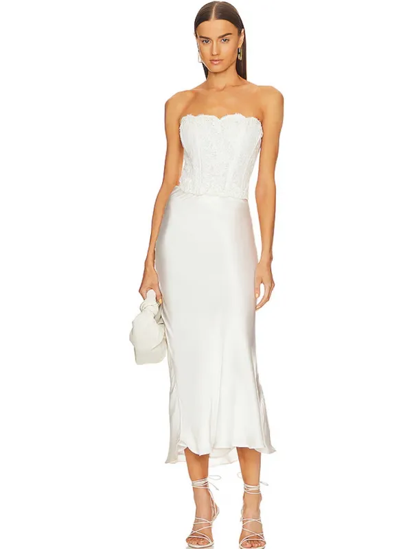 LoveShackFancy Arno Bustier in Antique White - Image 8