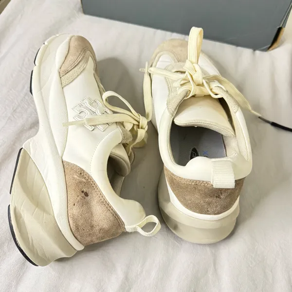 Tory Burch Good Luck Trainer White/New Ivory/Cerbiatto Sneakers Women US 9.5 - Image 4
