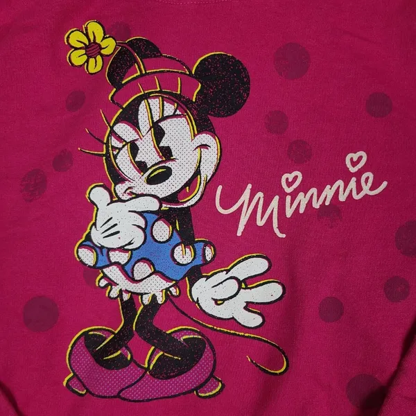 Vintage Minnie Mouse Hoodie Sweatshirt‎ Y2K Disney Store Women’s XS Red Vtg 2000 - Image 2