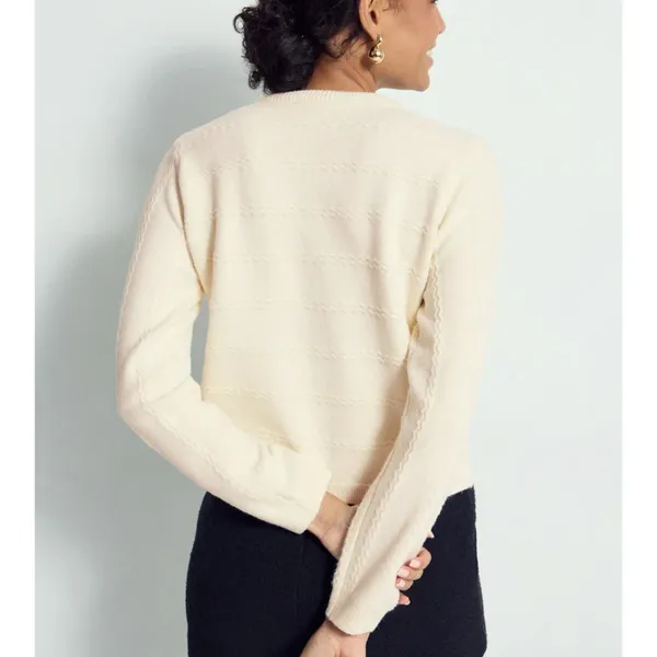 CeCe Off White Scarf Cardigan Sweater MEDIUM Business Casual Career Work $90 - Image 2